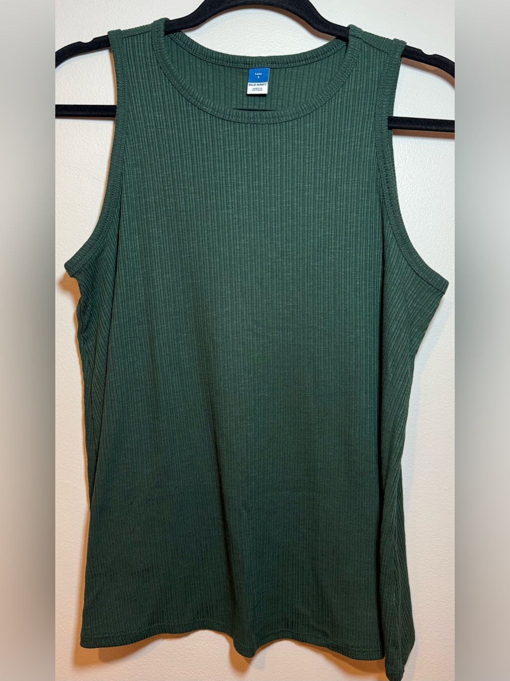 Old Navy Women's Luxe Rib High-Neck Tank Top Dark Bottle Green Size Small